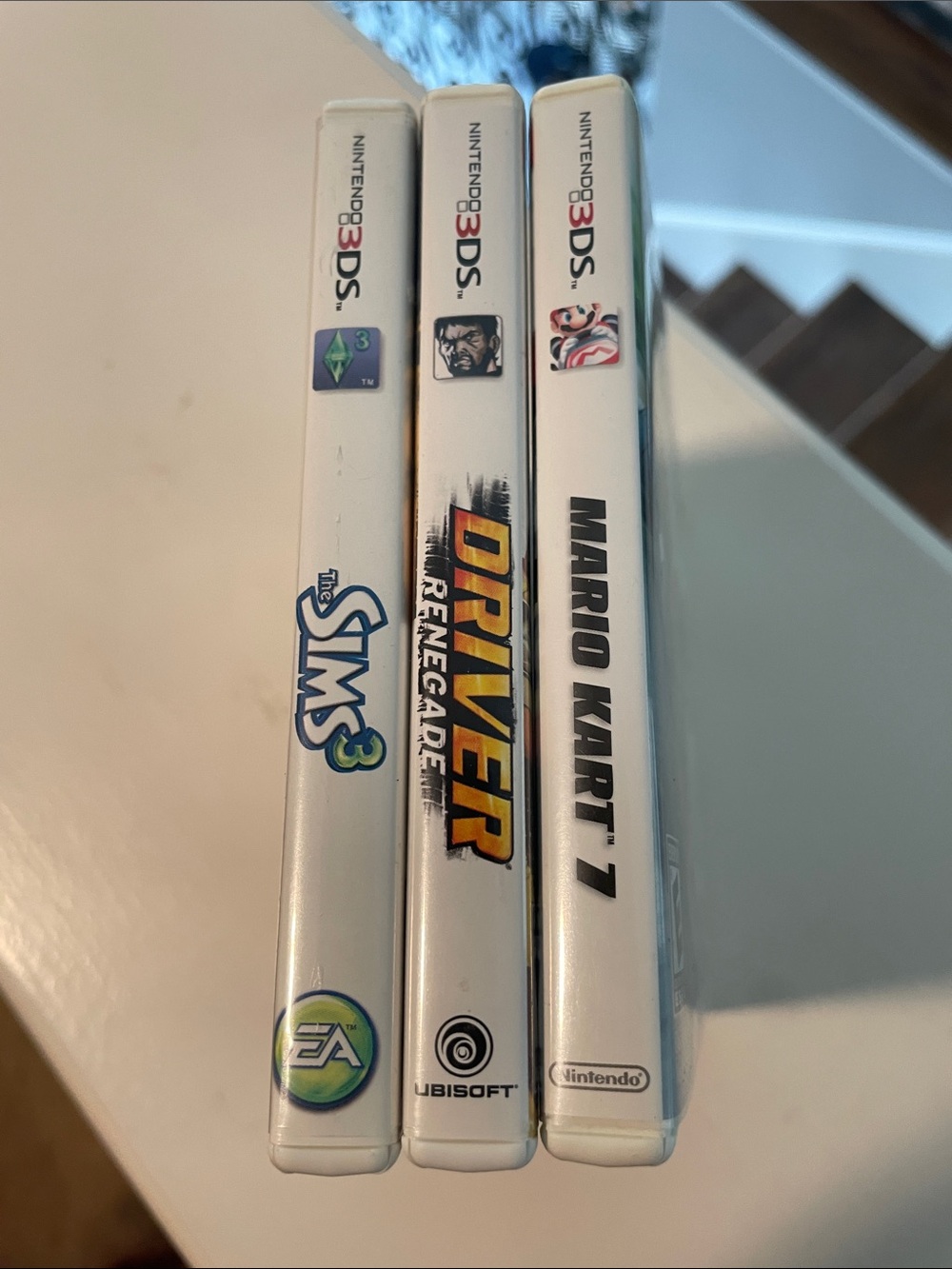 Nintendo 3DS Game Set - White Cases (The Sims 3, Driver: Renegade, Mario Kart 7)